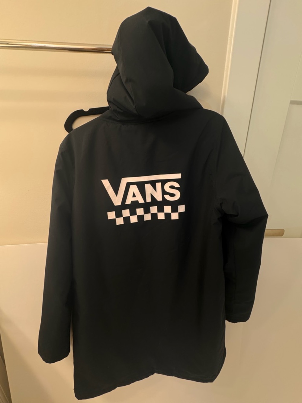 Vans Black Long Hooded Puffer Coat - Picture 4 of 11